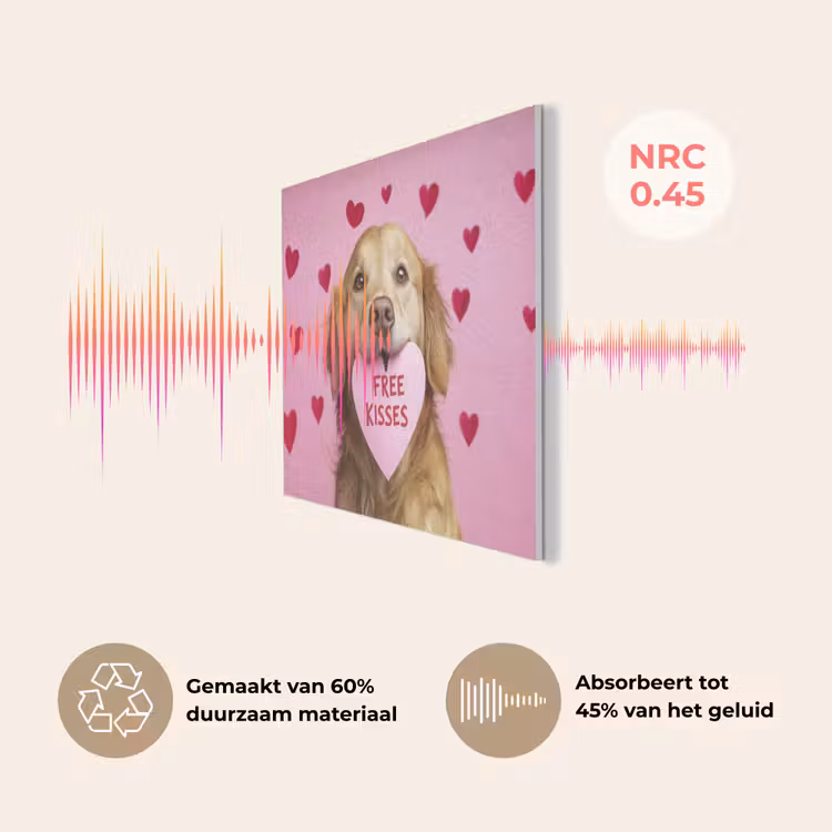 Hond - Kiss- Valentijn - Hartjes PET vilt klein -USP_NL