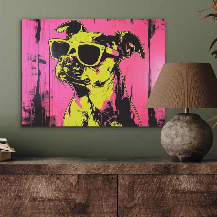 Hond - Zonnebril - Roze - Art PET vilt klein -sfeer2