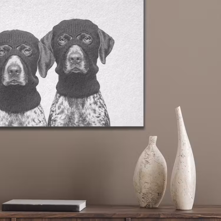 Honden - Bivakmuts - Zwart - wit PET vilt klein -sfeer6_closeup