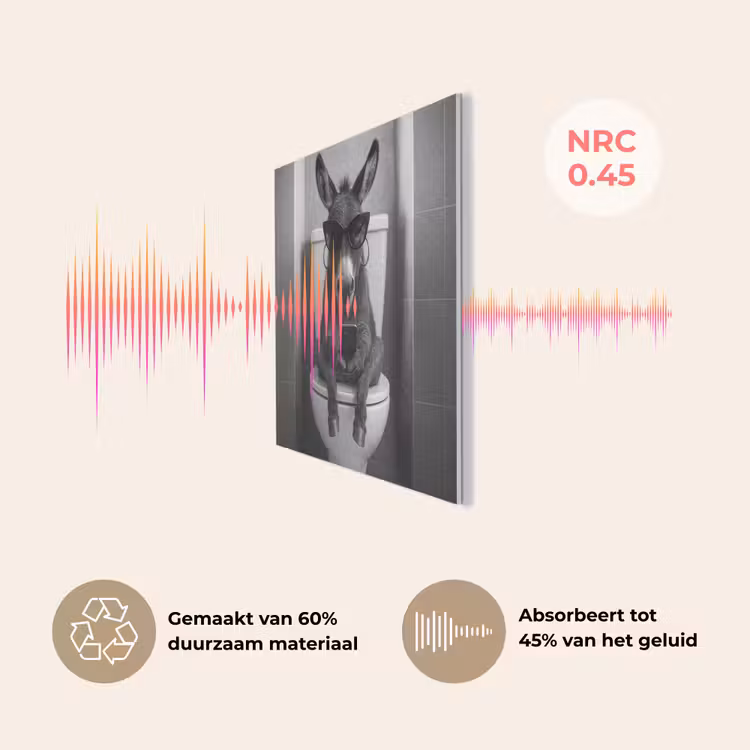 Ezel - Telefoon - Toilet - Zwart - Wit PET vilt klein -USP_NL
