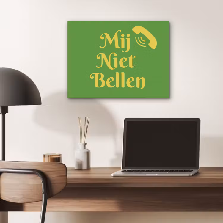 Mij niet bellen - Telefoon - Groen PET vilt klein -sfeer5