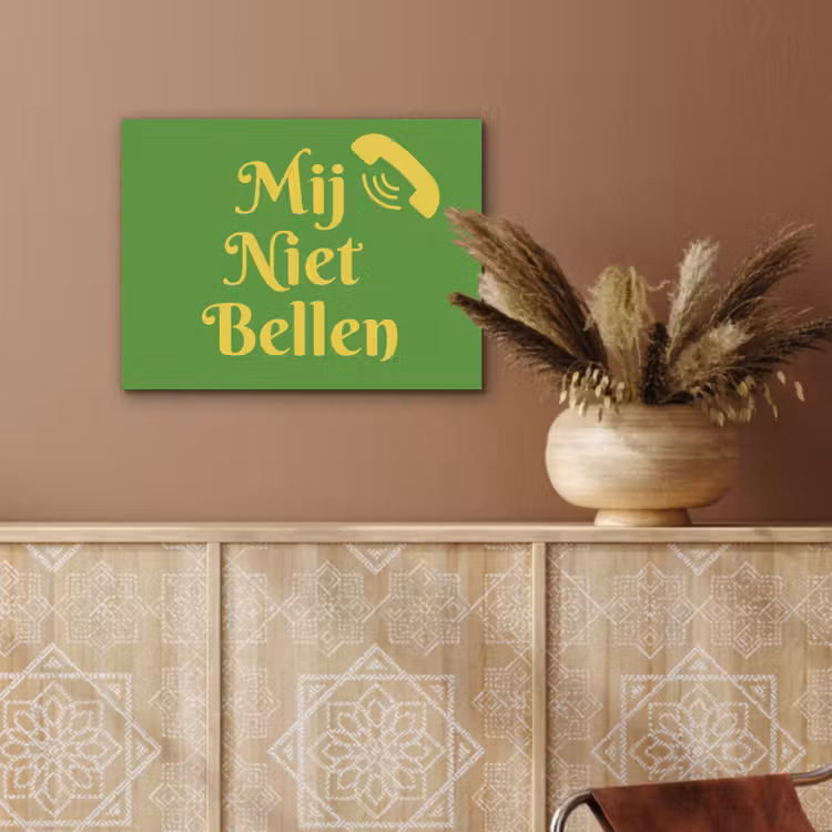 Mij niet bellen - Telefoon - Groen PET vilt klein -sfeer4
