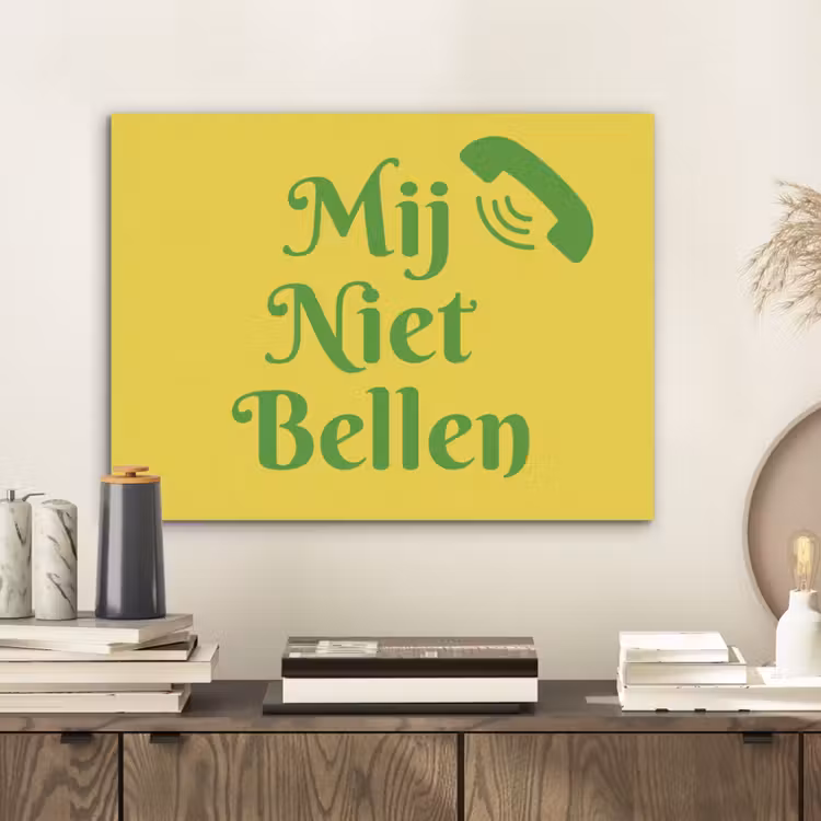 Mij niet bellen - Telefoon - Geel PET vilt klein -sfeer1
