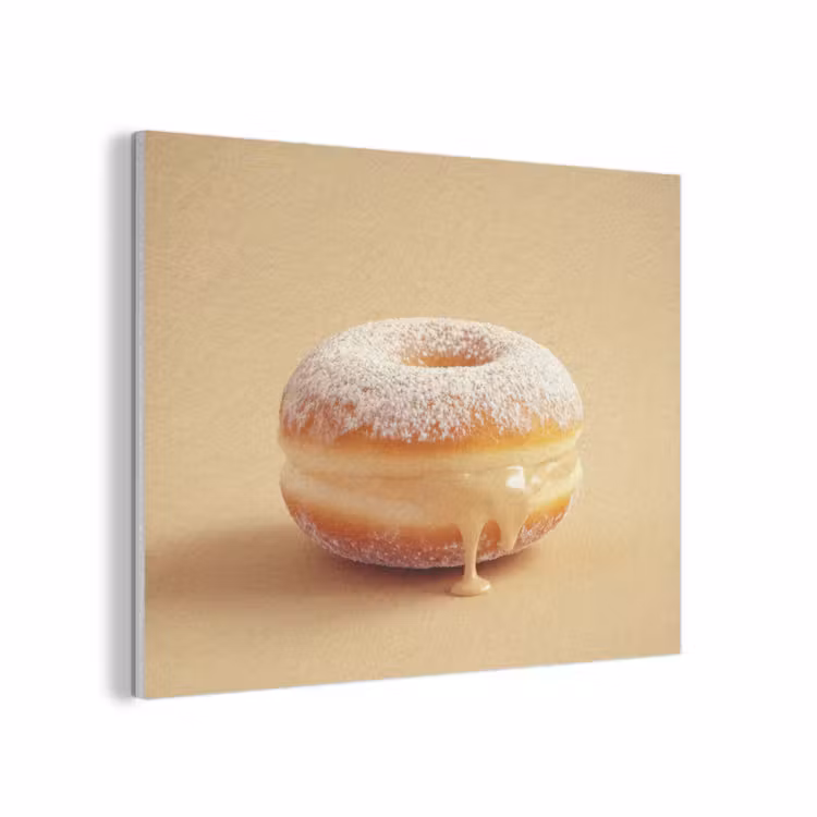Donut - Romig - Poedersuiker - Beige PET vilt klein -3d