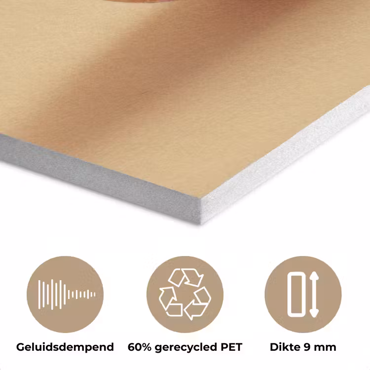 Donut - Romig - Poedersuiker - Beige PET vilt klein -closeup_NL