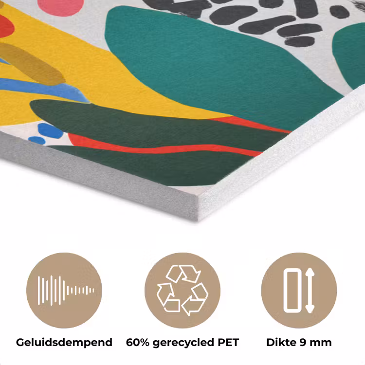 Stippen - Vormen - Modern - Kleuren PET vilt klein -closeup_NL