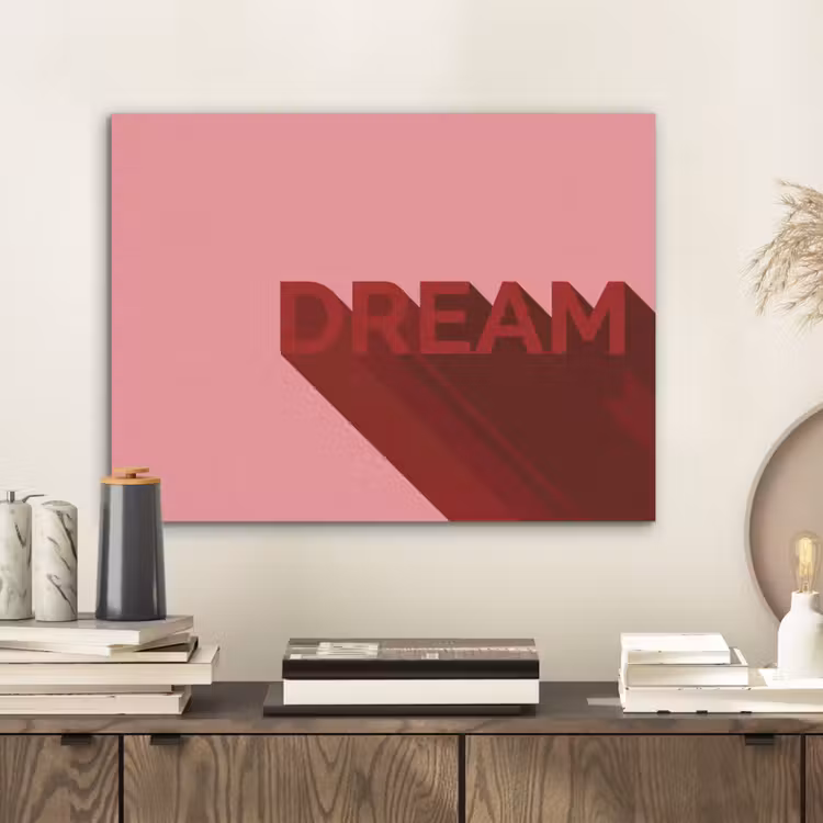 Dream - 3D - Rood - Roze PET vilt klein -sfeer1