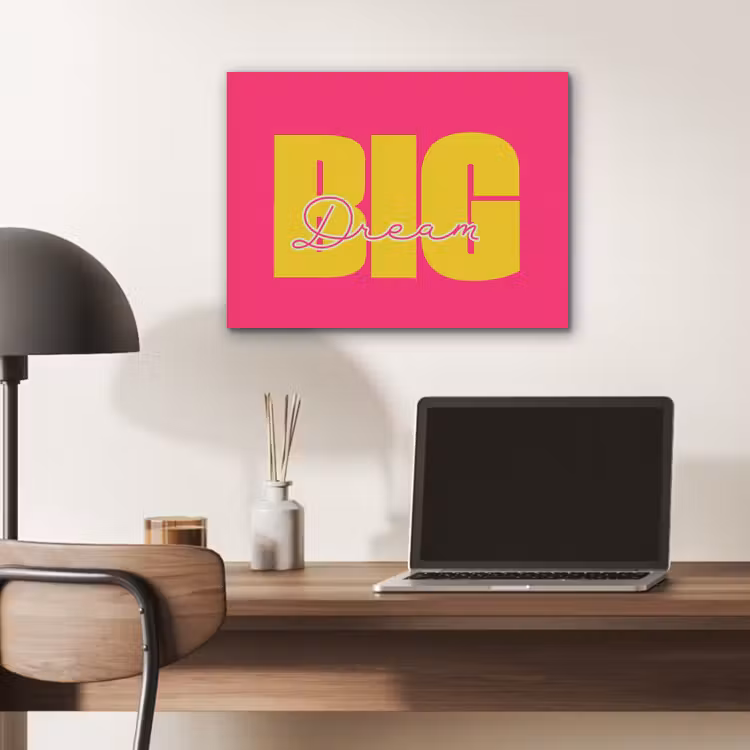 Dream big - Roze - Geel - Minimalistisch PET vilt klein -sfeer5