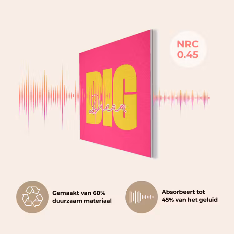 Dream big - Roze - Geel - Minimalistisch PET vilt klein -USP_NL