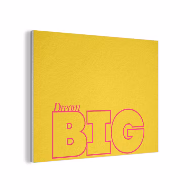 Dream big - Geel - Grafisch PET vilt klein -3d