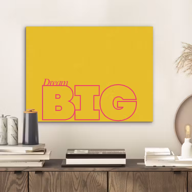 Dream big - Geel - Grafisch PET vilt klein -sfeer1