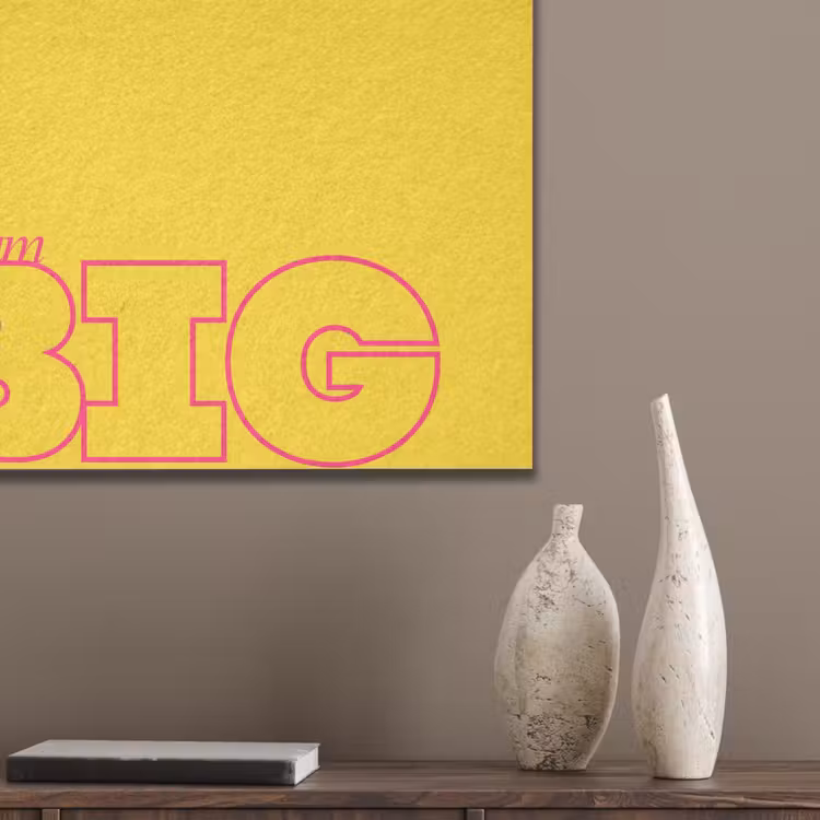 Dream big - Geel - Grafisch PET vilt klein -sfeer6_closeup