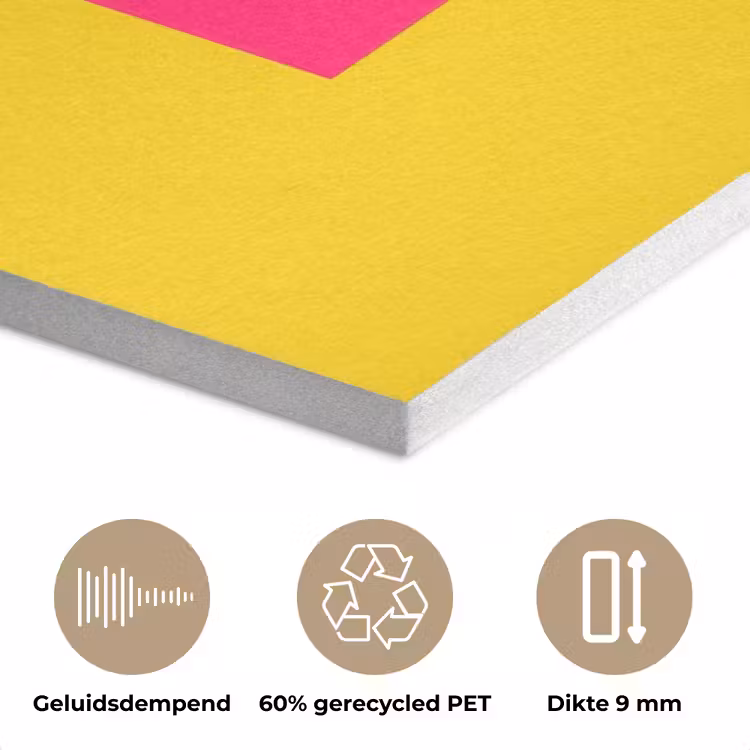 Dream big - Geel - Roze PET vilt klein -closeup_NL