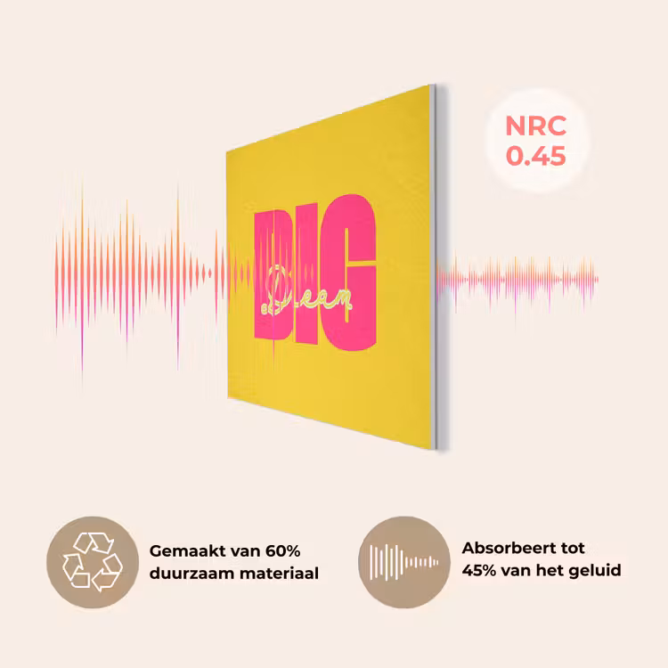 Dream big - Geel - Roze PET vilt klein -USP_NL