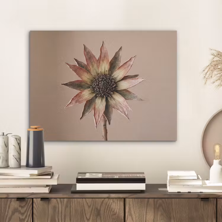 Droogbloem - Protea - Vintage - Beige - Rustiek PET vilt klein -sfeer1