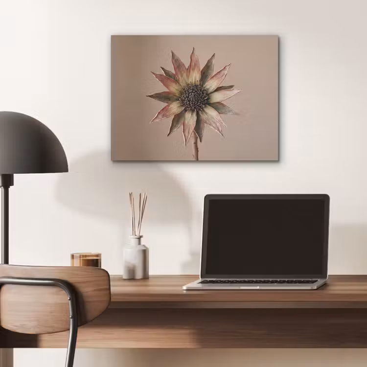 Droogbloem - Protea - Vintage - Beige - Rustiek PET vilt klein -sfeer5