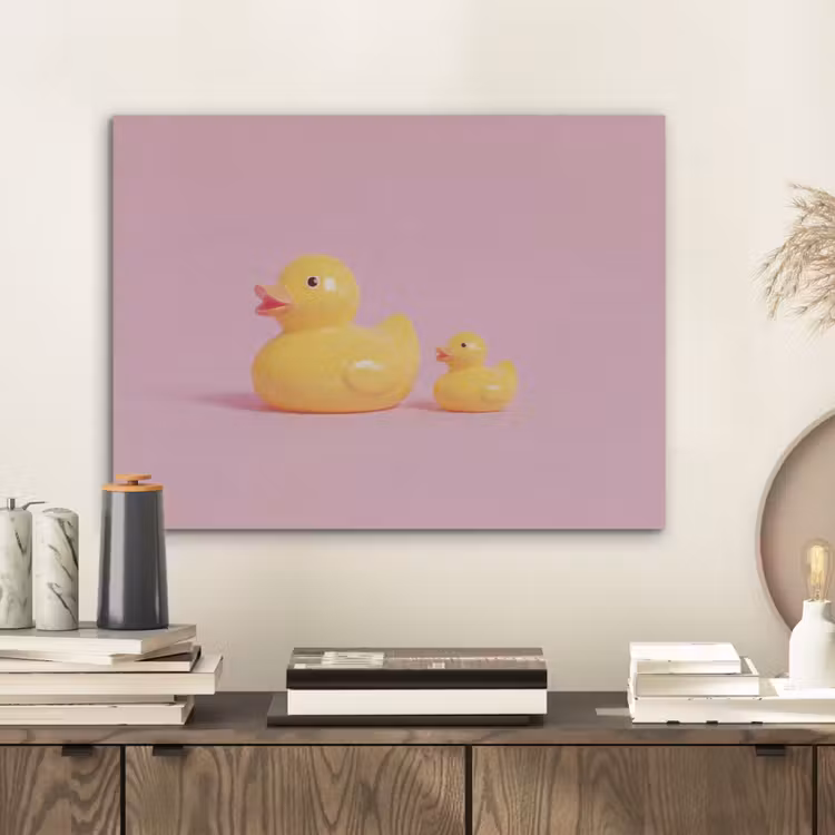 Eendjes - Vrolijk - Roze PET vilt klein -sfeer1