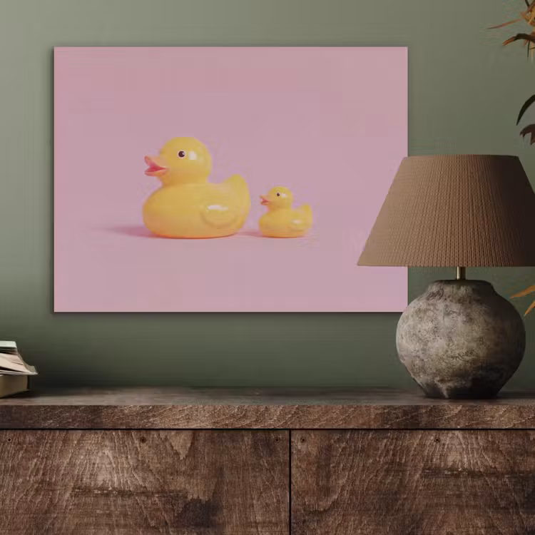 Eendjes - Vrolijk - Roze PET vilt klein -sfeer2