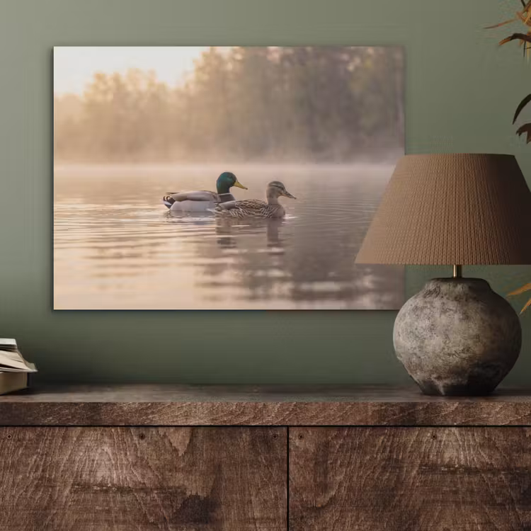 Eenden - Water - Mist - Natuur PET vilt klein -sfeer2