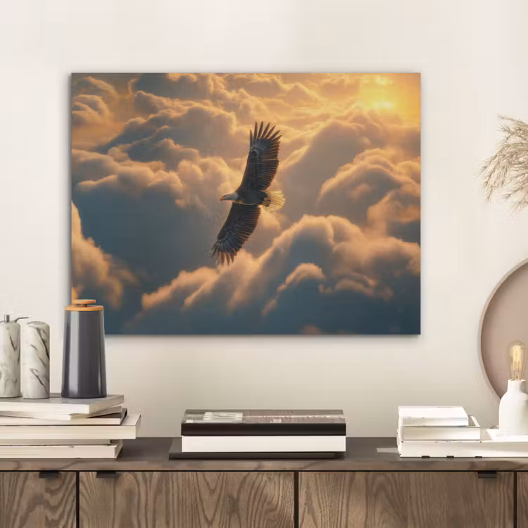 Adelaar - Wolken - Zon PET vilt klein -sfeer1