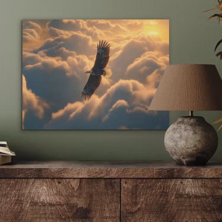 Adelaar - Wolken - Zon PET vilt klein -sfeer2