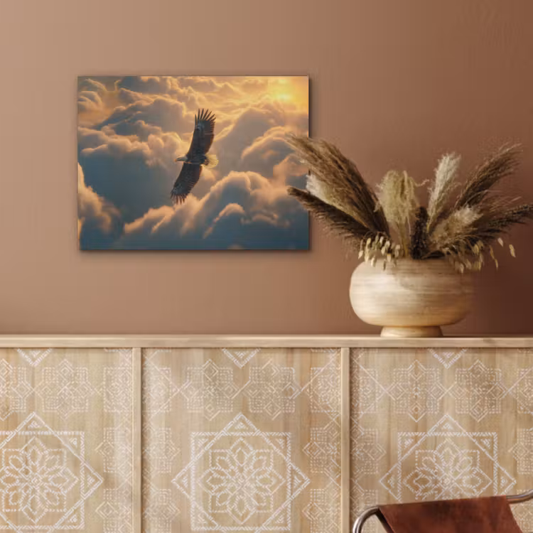 Adelaar - Wolken - Zon PET vilt klein -sfeer4