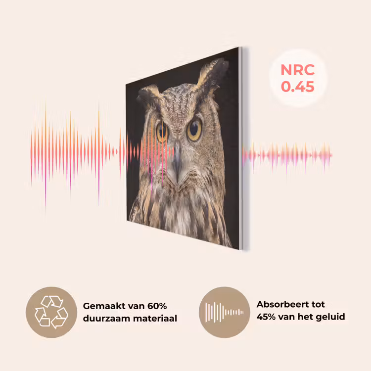 Oehoe - Uil - Portret - Bruin PET vilt klein -USP_NL