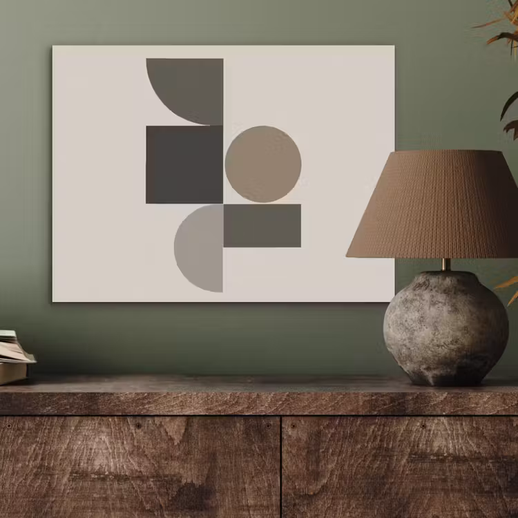 Aardetinten - Abstracte compositie - Eenvoudige vormen PET vilt klein -sfeer2
