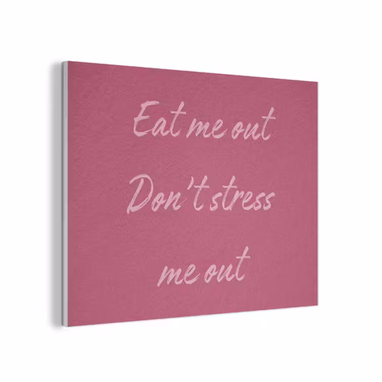 eat me out don't stress me out - Roze - Minimalistisch PET vilt klein -3d