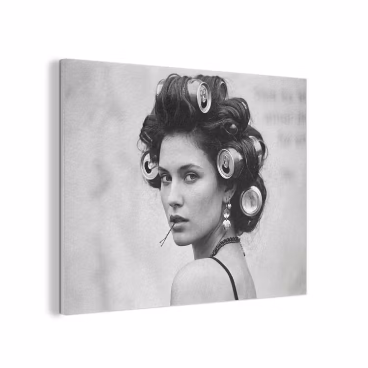 Edgy - Vrouw - Zwart - Wit PET vilt klein -3d