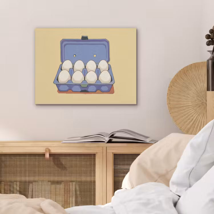 Eieren - Doos - Minimalistisch - Blauw PET vilt klein -sfeer3