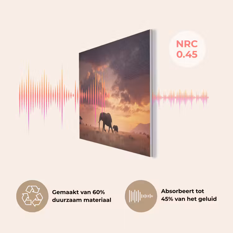 Olifanten - Grasland - Zonsondergang PET vilt klein -USP_NL