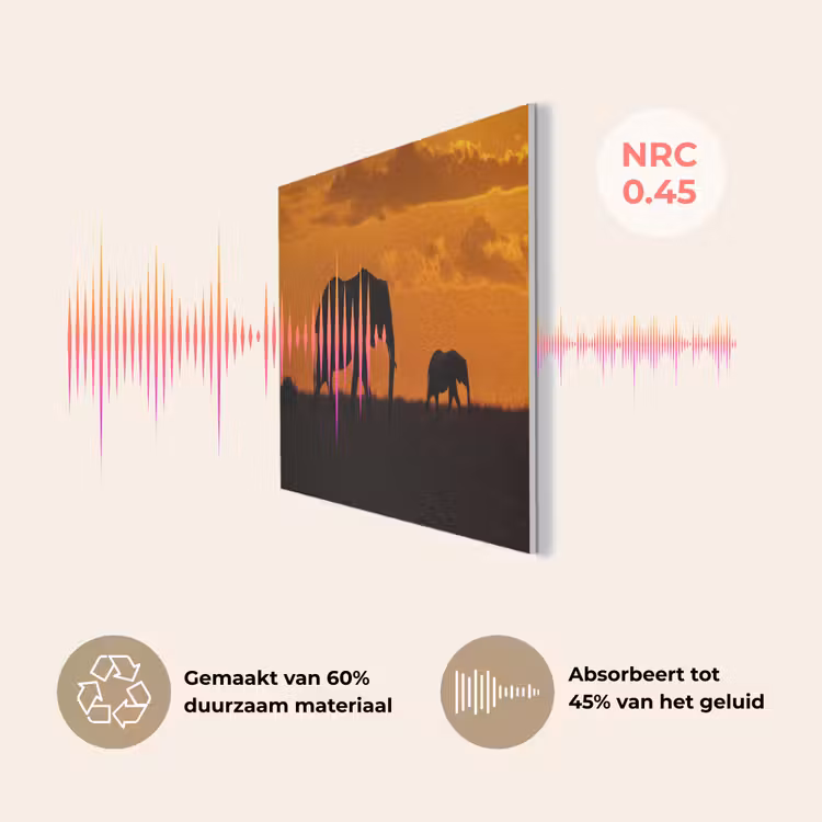 Olifanten - Savanne - Zonsondergang PET vilt middel -USP_NL