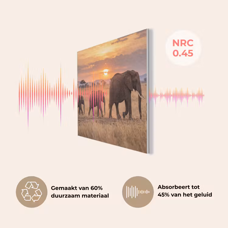 Olifanten - Savanne - Zonsondergang - Afrika - Warm PET vilt klein -USP_NL