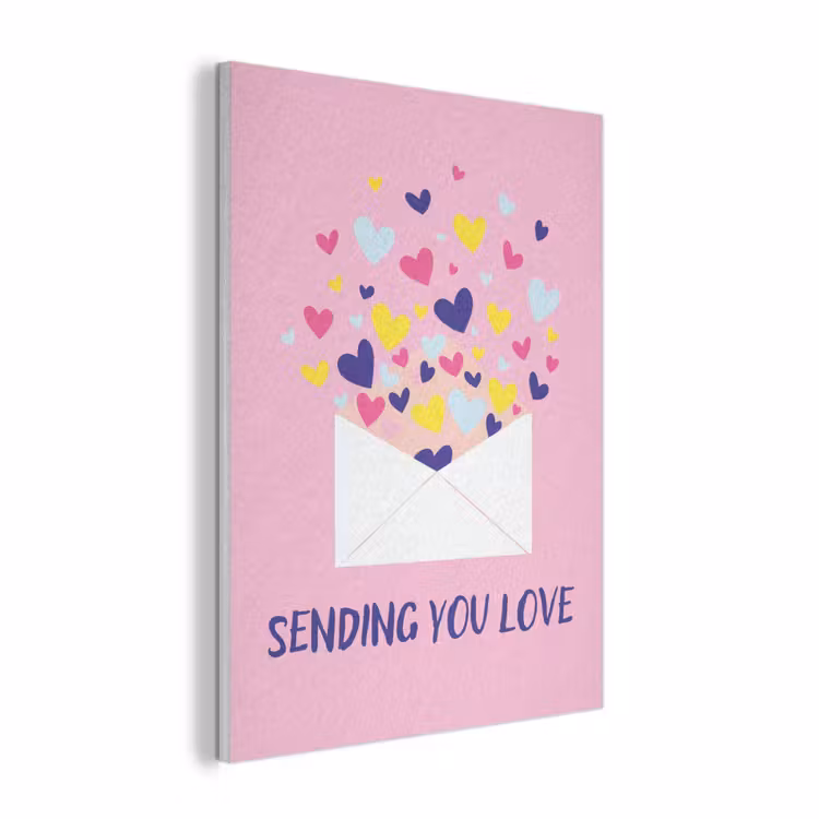 Envelop - Love - Hartjes - Valentijn PET vilt klein -3d