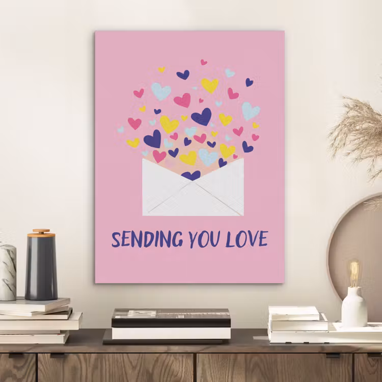 Envelop - Love - Hartjes - Valentijn PET vilt klein -sfeer1