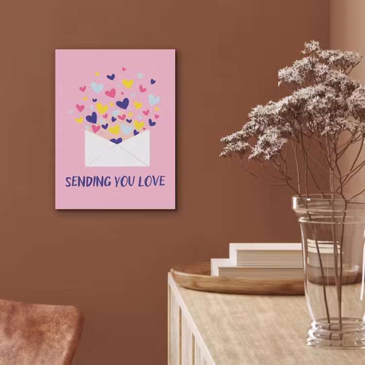 Envelop - Love - Hartjes - Valentijn PET vilt klein -sfeer4