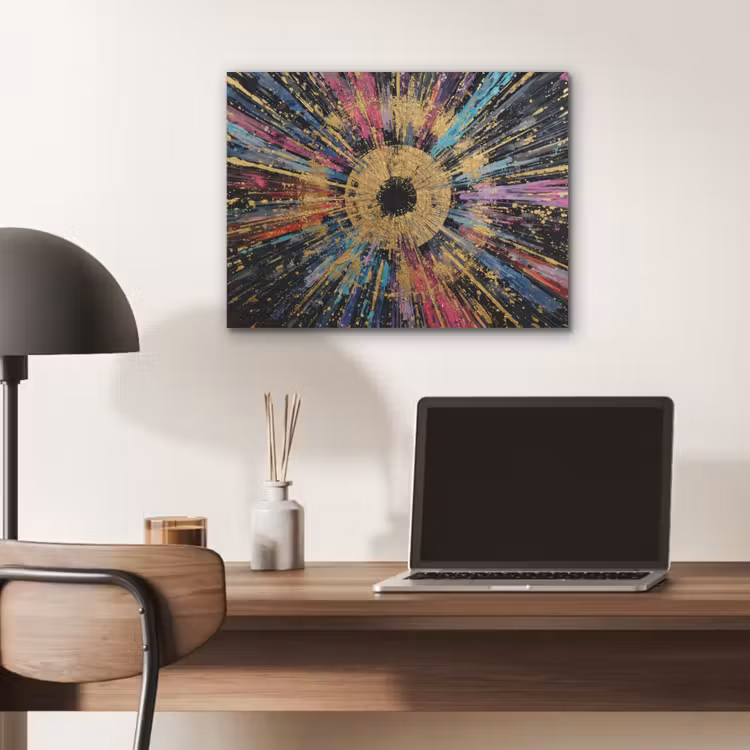 Explosie - Goud - Kleurrijk - Abstract PET vilt klein -sfeer5