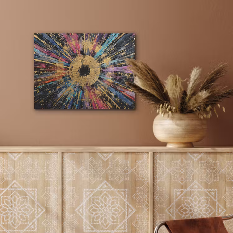 Explosie - Goud - Kleurrijk - Abstract PET vilt klein -sfeer4