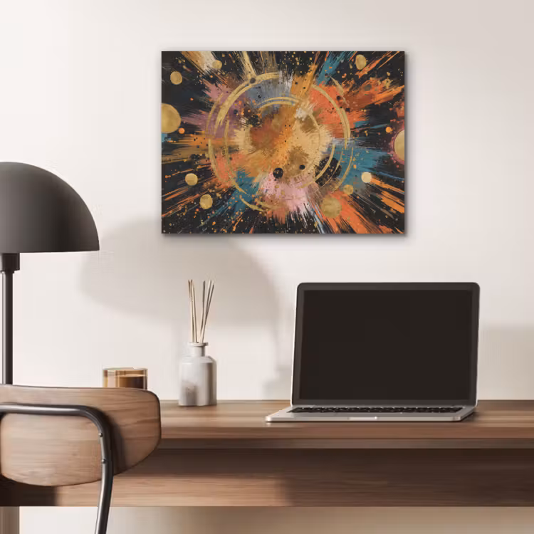 Explosie - Verfstructuur - Goud - Abstract PET vilt klein -sfeer5