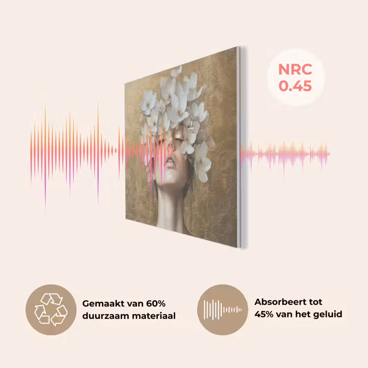Gezicht - Bloemen - Goud - Abstract PET vilt klein -USP_NL