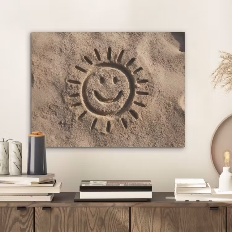 Gezichtje - Zon - Zand - Getekend PET vilt klein -sfeer1