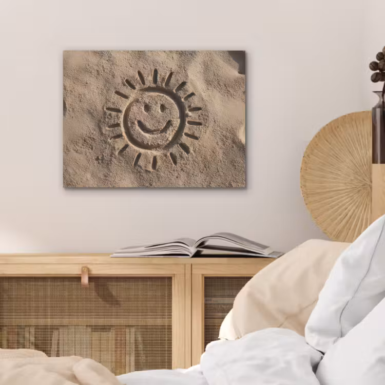 Gezichtje - Zon - Zand - Getekend PET vilt klein -sfeer3