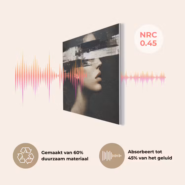 Gezicht - Vrouw - Zwart - Abstract PET vilt klein -USP_NL