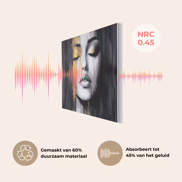 Gezicht - Vrouw - Penseelstreken - Abstract PET vilt klein -USP_NL