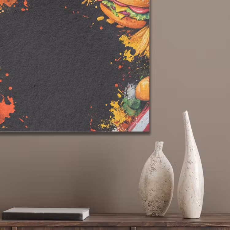 Fastfood - Graffiti - Hamburger - Eten - Modern PET vilt klein -sfeer6_closeup