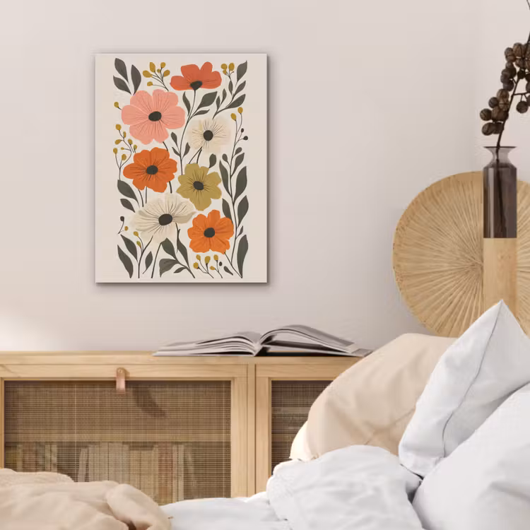 Veldbloemen - Stengels - Blaadjes - Groen PET vilt klein -sfeer3