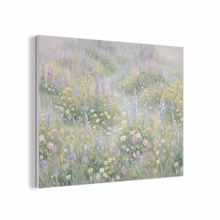Bloemenveld - Heuvels - Kleurrijk PET vilt klein -3d
