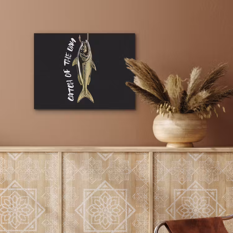 Vis - Zwart - Goud - Tekst PET vilt klein -sfeer4