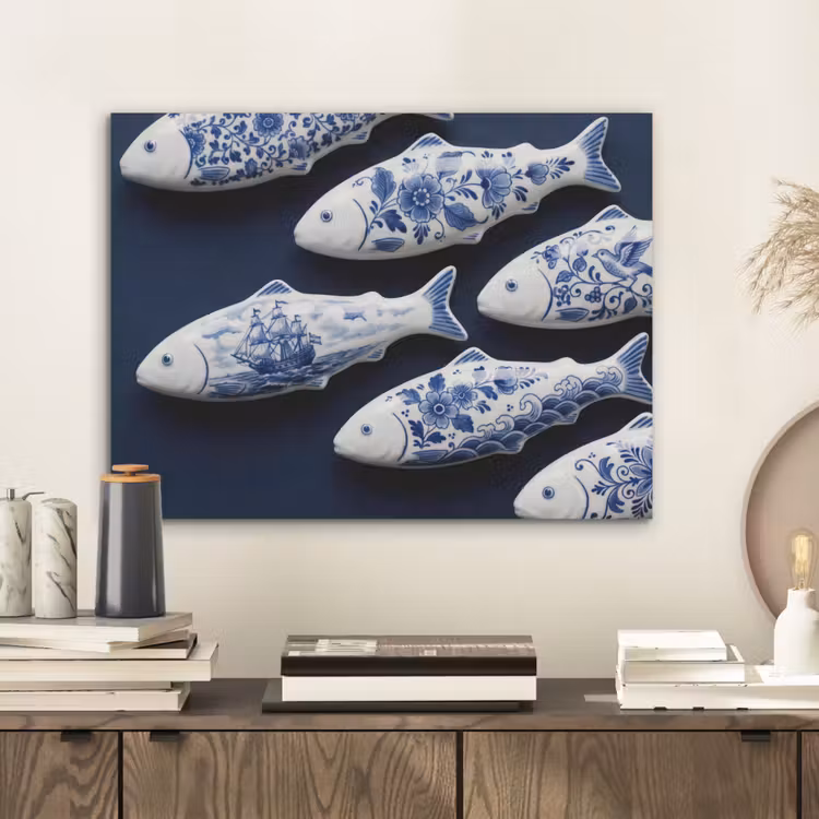 Vissen - Delfts - Blauw - Keramiek PET vilt klein -sfeer1